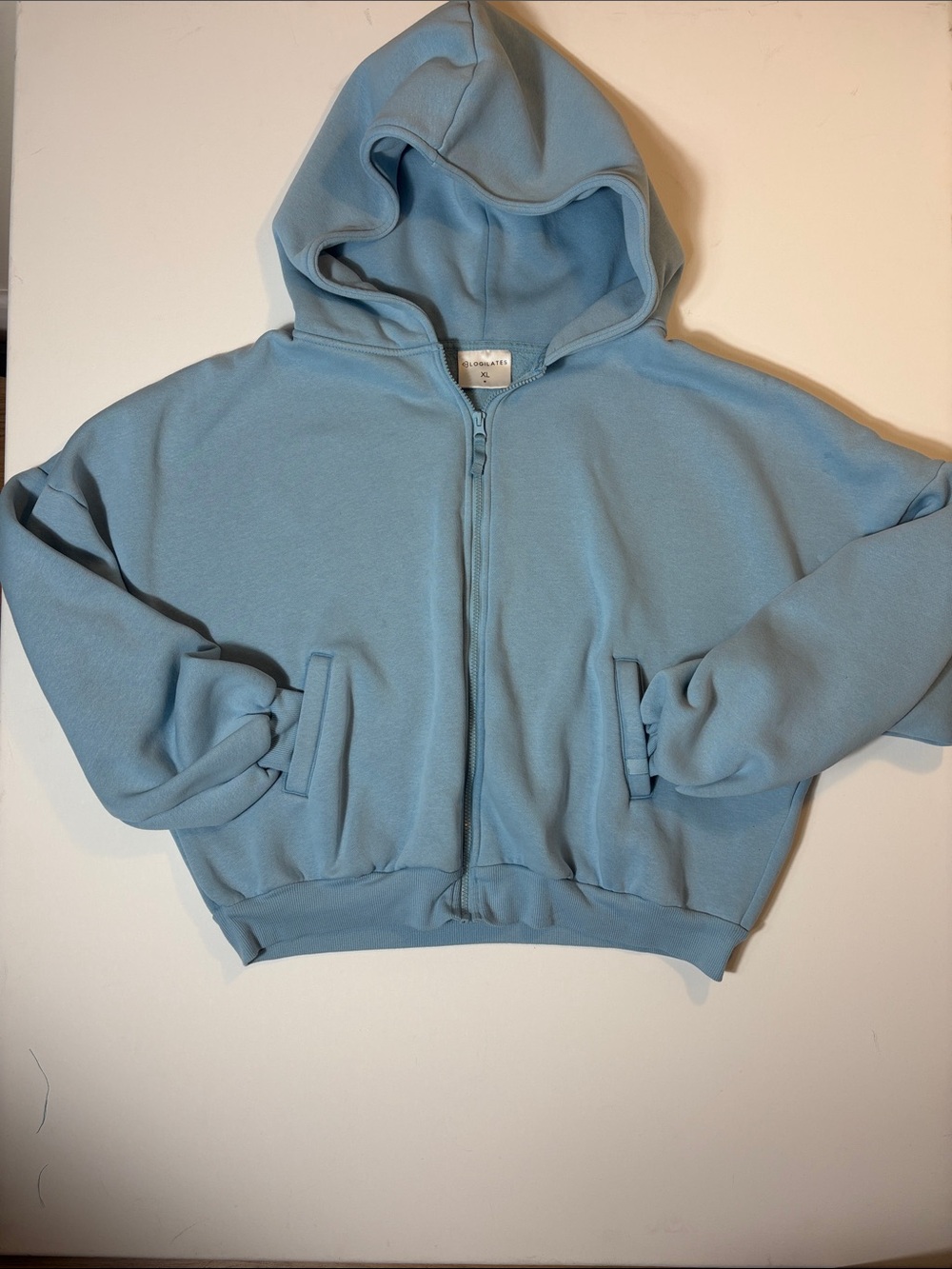 Blogilates Zip Up Hoodie Women’s XL Blue Fleece Oversized Cropped